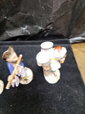 4 Antique Miniature Ceramic Figurines About 4" to 5" Tall