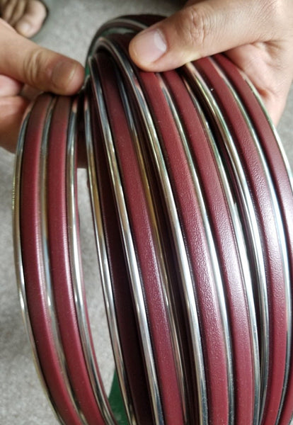 Vintage 70's burgundy and chrome car molding never used NEW OLD STOCK NOS - Diamonds Sapphires Rubies Emeralds