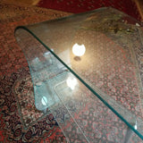 Modernist Scupltural Glass Signed Tea Cart