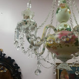 19th Century Opaline Crystal Chandelier made in France 6 lights