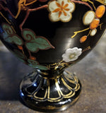 Pair of Vintage Moser Bohemian Gold Overlay Butterfly Bug Raised Glass Vases - Diamonds Sapphires Rubies Emeralds