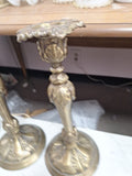 Pair Of Vintage Brass Candlesticks 13" Tall