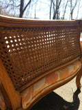 Vintage Regency Caned Fauteuil Designer Chair