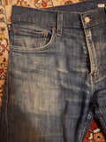 Levis 502 Jeans Blue 32 X 30 RIGHT BACK POCKET DAMAGED BY CELL PHONE!