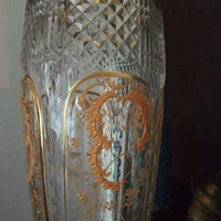 Antique Baccarat Moser Crystal Gold Vase