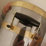 Mid Century Modern Chrome and Gold Barware Icebucket Original Liner