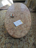 Oval Marble Coffee Table 50" x 26" x 18" - Diamonds Sapphires Rubies Emeralds