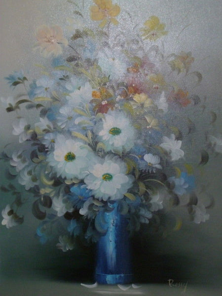 Oil Painting 26" X 38" Large Reseller Floral & Gardens Impressionism Signed - Diamonds Sapphires Rubies Emeralds